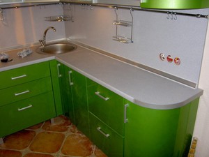 Сочно зеленый кухонная гарнитура