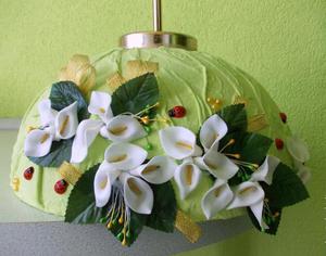 Люстра из ткани с цветочным декором - утонченный вариант 